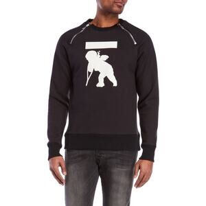PRPS Goods & Co. Collide Black Men's Long Sleeve Fashion Sweatshirt Size S